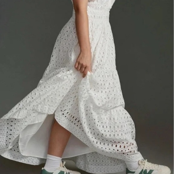 Somerset White Eyelet Maxi Dress by Anthropologie - Picture 4 of 11